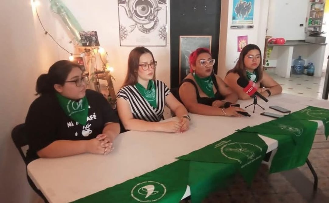 El colectivo feminista Marea Verde reprobó que el Congreso de Yucatán, sobre el tema de la despenalización del aborto. Foto Especial