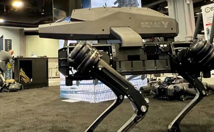 Diseñan perro robot que incluye un rifle de precisión