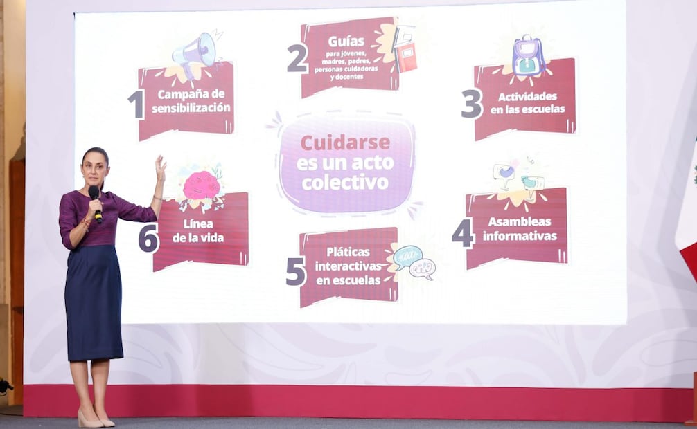 La presidenta Claudia Sheinbaum en la Mañanera del Pueblo del 22 de abril de 2026 en Palacio Nacional. Foto: Diego Simón Sánchez/ EL UNIVERSAL