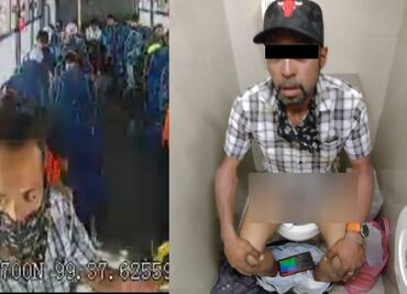 Detienen a ladrón de transporte público en baños de un centro comercial en Metepec
