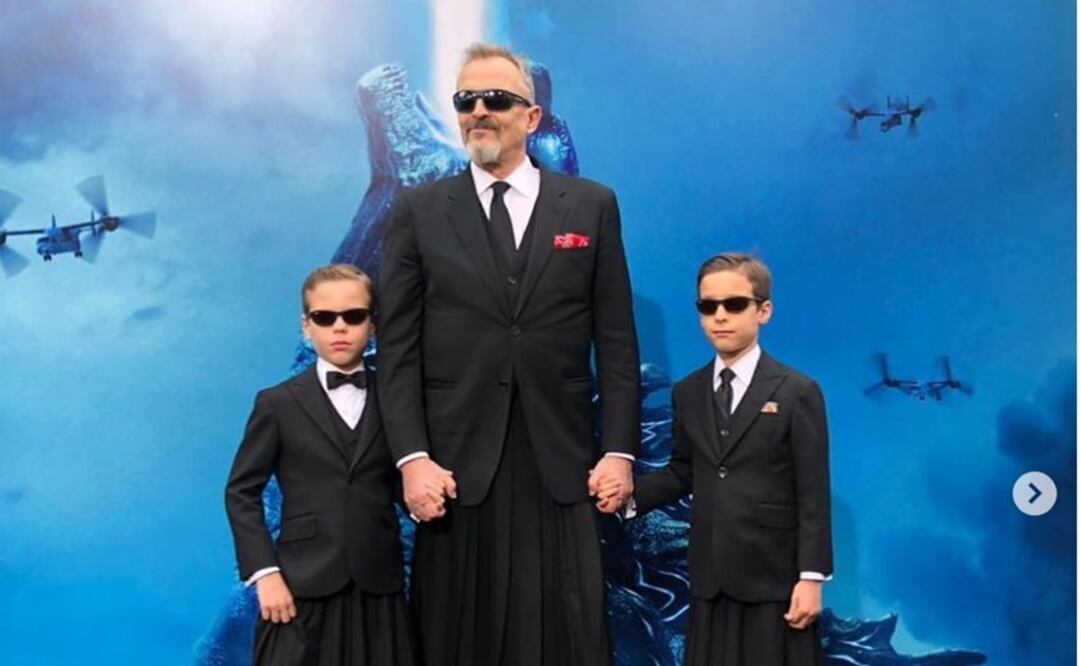 Miguel Bosé y sus hijos Diego y Tadeo. Foto: Captura Instagram Miguel Bosé