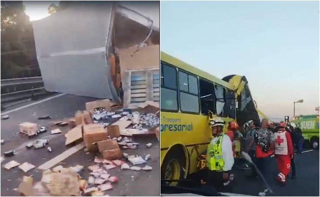 Accidente en la México-Toluca. Foto: Especial