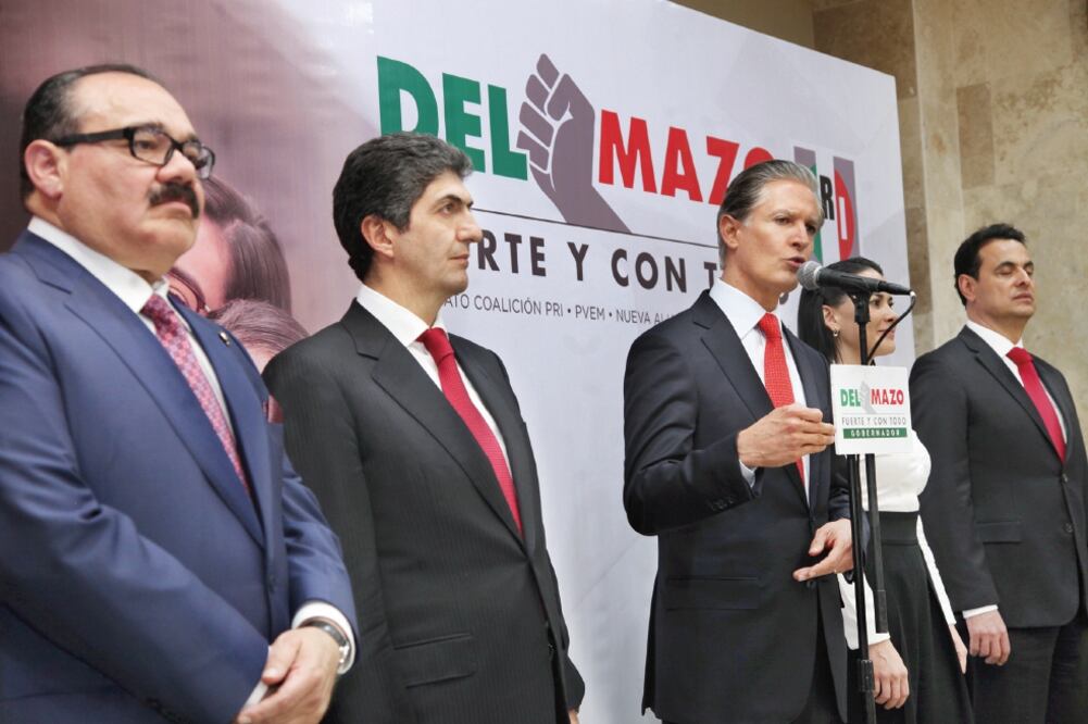 El candidato contó con el apoyo de Jorge Carlos Ramírez Marín, Alejandra del Moral, Ernesto Némer e Ismael Hernández (JORGE ALVARADO. EL UNIVERSAL)