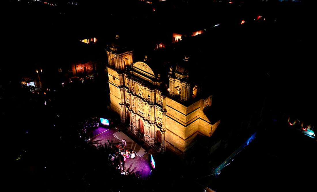 La Catedral Metropolitana es el primer edificio histórico beneficiado por Oaxaca Brilla. Foto: Cortesía