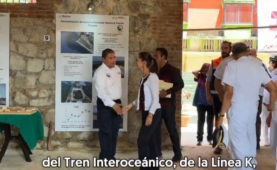 Sheinbaum supervisa línea K del Tren Interoceánico. Foto: Captura de pantalla