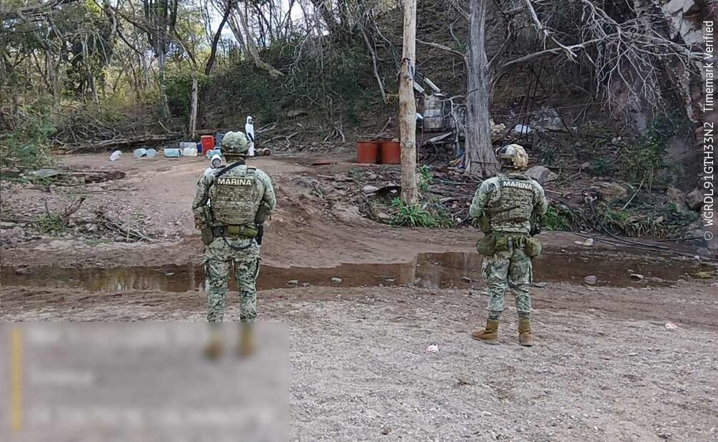 Semar desmantela un laboratorio presuntamente utilizado para hacer droga. Foto: Especial