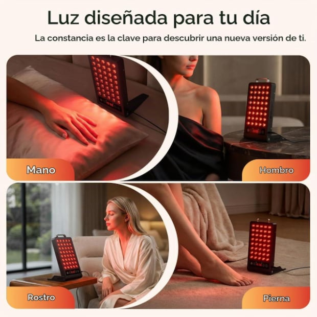 lampara de luz roja e infrarroja bestqool para rejuvenecer piel y desinflamar articulaciones