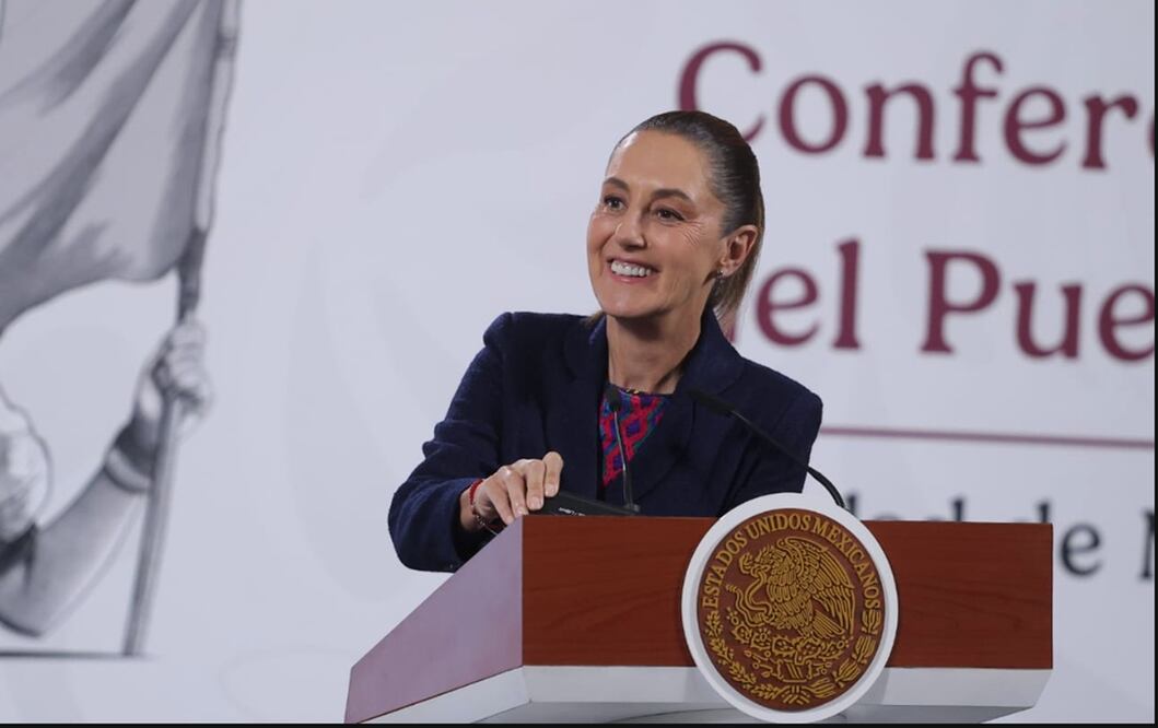 La presidenta Claudia Sheinbaum Pardo durante la mañanera del miércoles 8 de octubre de 2025. Foto: Gabriel Pano/EL UNIVERSAL