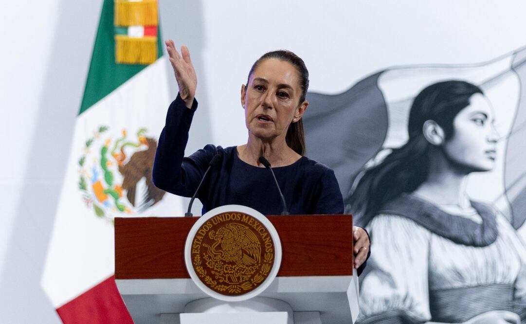 Conferencia de prensa de Claudia Sheinbaum el 5 de mayo de 2025 en Palacio Nacional. Foto: Hugo Salvador / EL UNIVERSAL