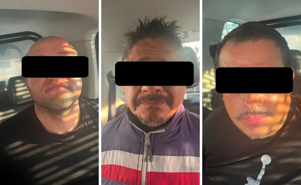 Los tres detenidos fueron identificados como César “N”, Gamaliel “N” y Edmundo “N”, que quedaron a disposición del Ministerio Público. | Foto: Especial.