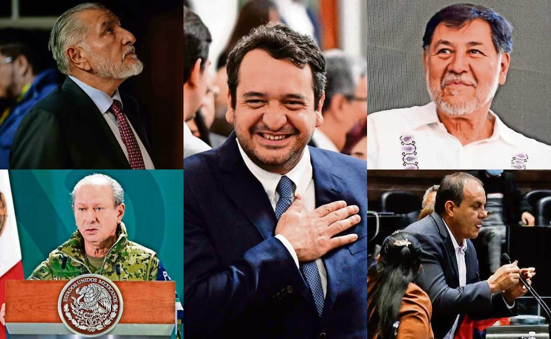 Adán Augusto López, Rafael Ojeda, Andrés Manuel López Beltrán, Gerardo Fernández Noroña y Cuauhtémoc Blanco. Fotos: Archivo / EL UNIVERSAL