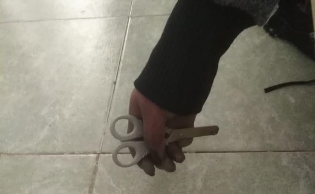 La mujer sostenía en la mano derecha unas tijeras, al parecer con la que pretendía defenderse de la agresión / Especial