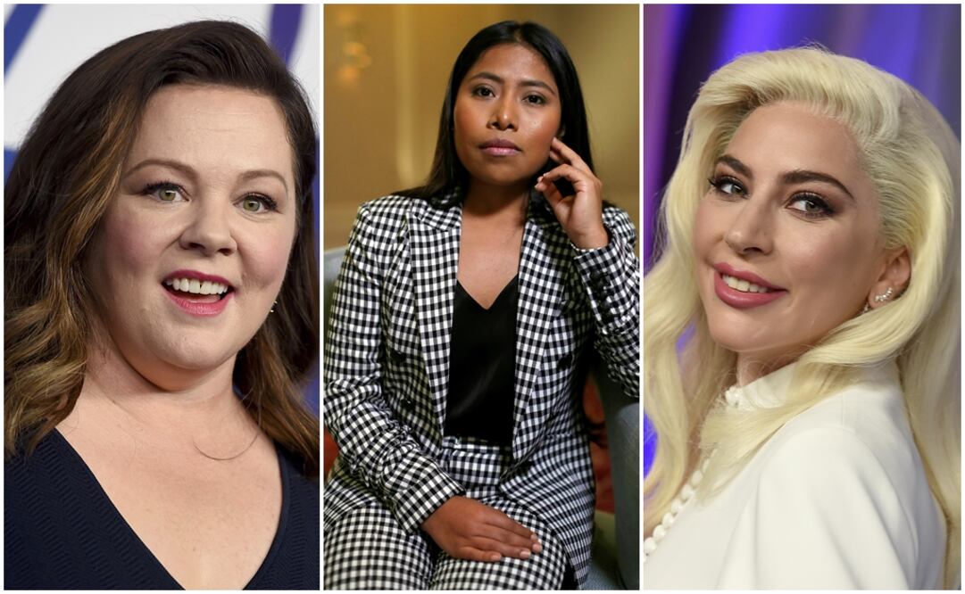Melissa McCarthy, Yalitza Aparicio y Lady Gaga. Foto: Archivo