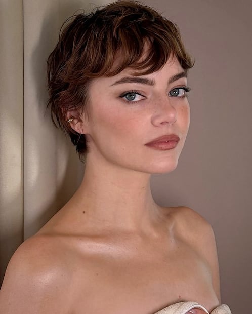 Corte pixie de Emma Stone. Foto: Instagram @ninapark