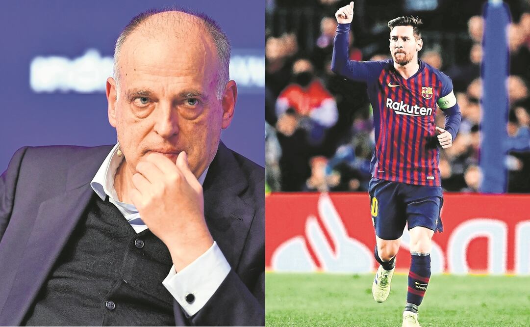 Javier Tebas y Lionel Messi / Foto: Especiales