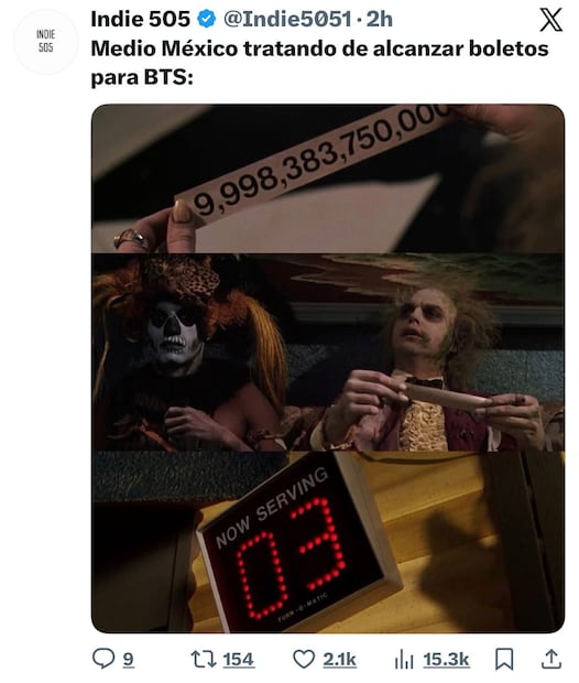 Los mejores memes que dejó el sold out de los boletos para BTS. Fotos Redes Sociales