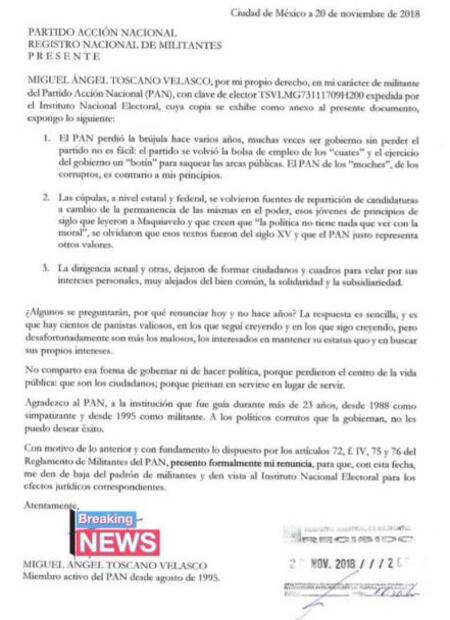 Renuncian al PAN 33 militantes