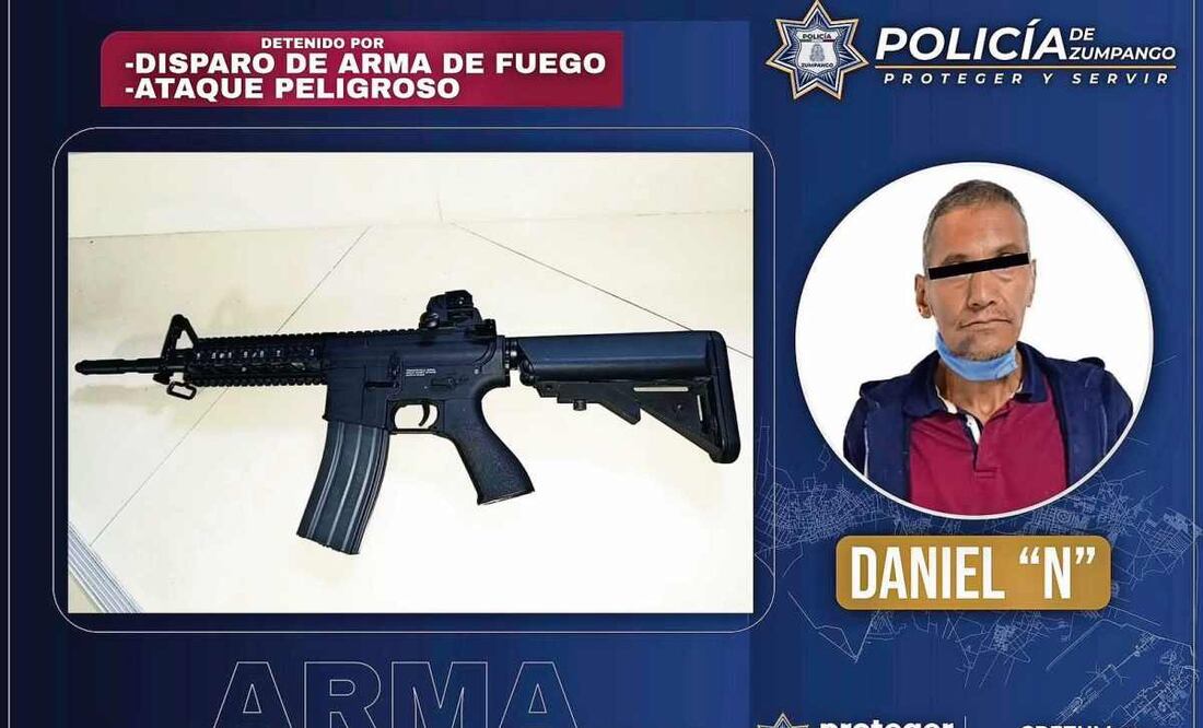 El arma con el que Daniel “N” amenazó a vecinos fue confiscada. Foto: Especial