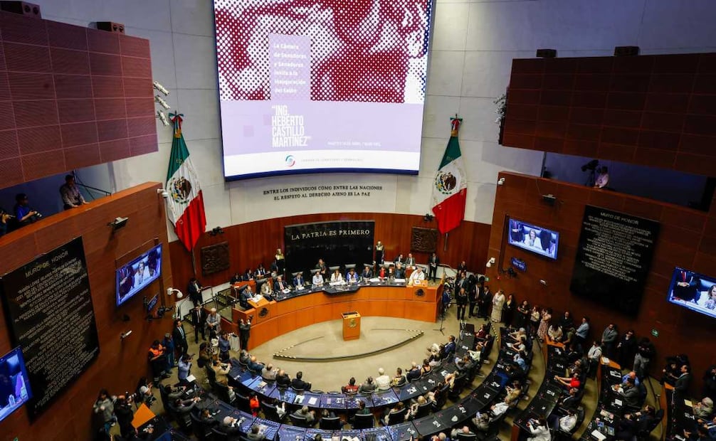 Inauguración del Salón Ing. Heberto Castillo Martínez en el Senado (14/04/2026). Foto: Diego Simón / EL UNIVERSAL