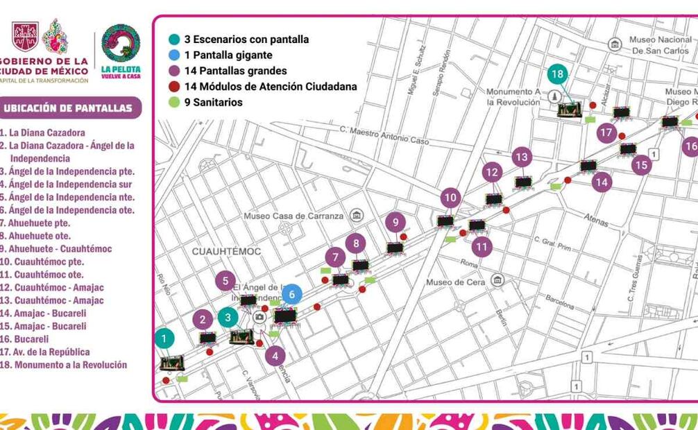 Así estarán distribuidas algunas de las pantallas. Foto: Especial