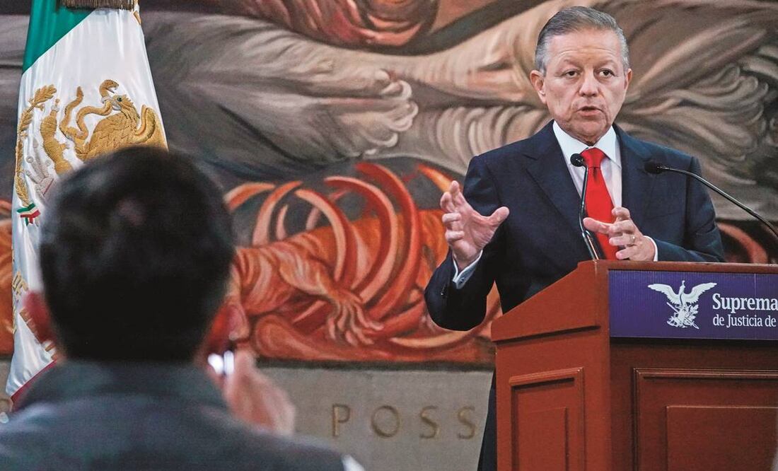 Arturo Zaldívar dio su última conferencia como presidente de la Suprema Corte.Foto:Galo Cañas/CUARTOSCURO