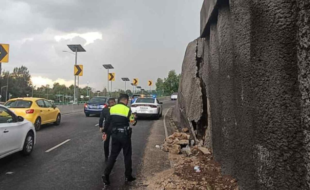 Se confirmó el desprendimiento de una manto de hormigón en una superficie vertical de aproximado 3 metros de altura. Foto: Especial
