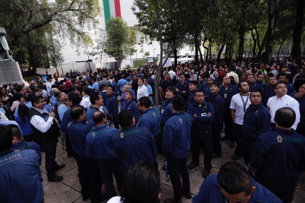 Simulacro en el Senado. Foto: Iván Stephens