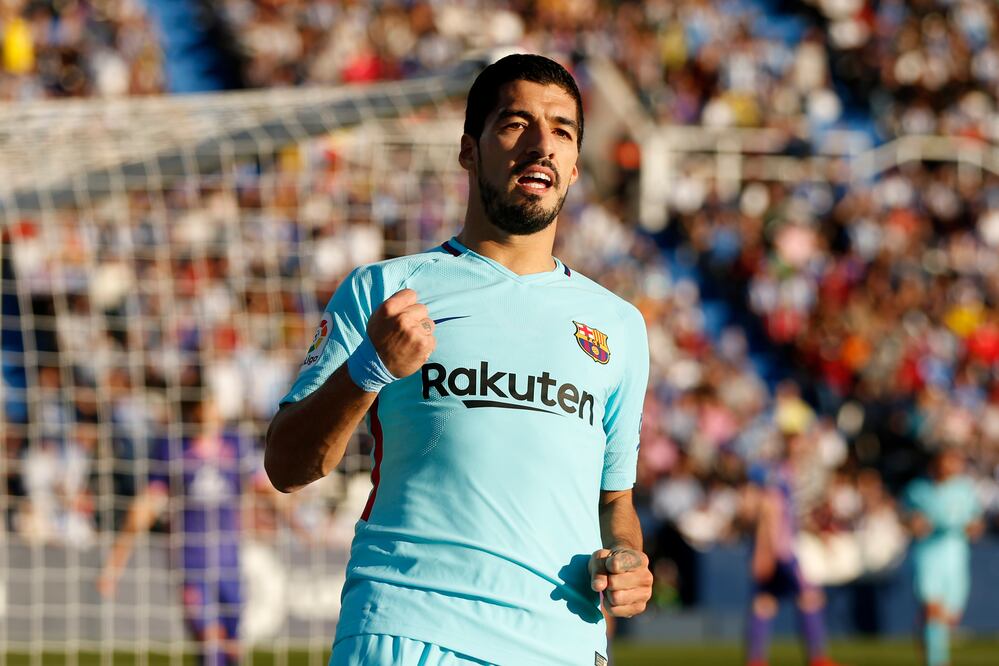 AP. Luis Suárez celebrando el triunfo del Barcelona ante el Leganés