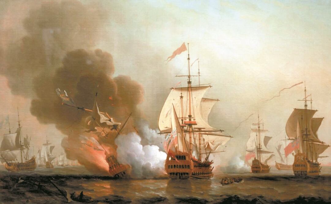 Pintura que retrata al Galeón San José momentos antes de hundirse. Foto: Archivo EL UNIVERSAL