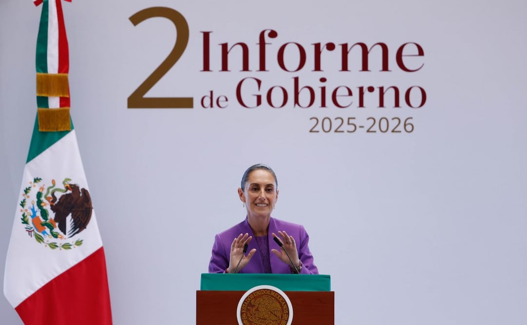 La presidenta Claudia Sheinbaum rinde su segundo informe de gobierno en Palacio Nacional, el 1 de septiembre de 2026. Foto: Diego Simón Sánchez/ EL UNIVERSAL