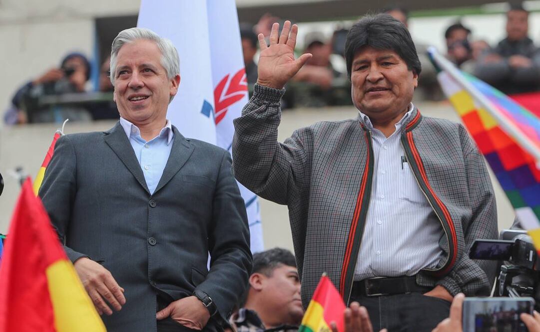 Fotografía de archivo del 5 de noviembre de 2019 que muestra al presidente de Bolivia, Evo Morales, y al vicepresidente, Álvaro García Linera (Foto: EFE)