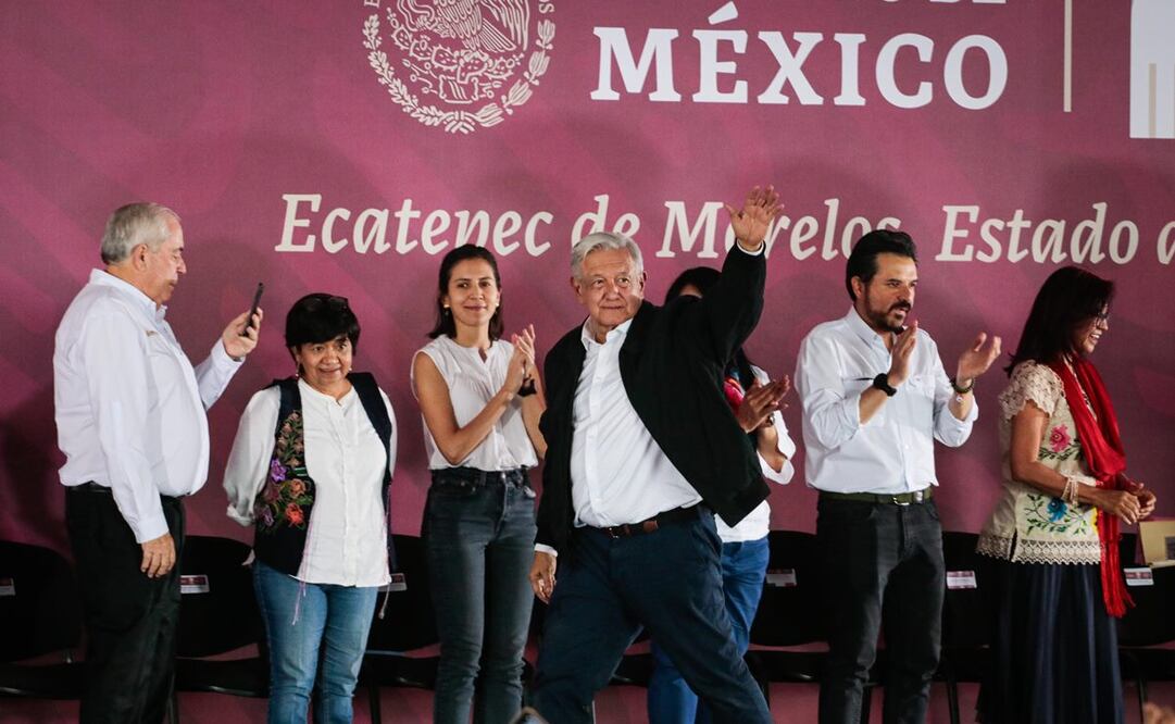 El presidente Andrés Manuel López Obrador durante el evento de Programas para el Bienestar en Deportivo “Valle de Anáhuac”. Foto: Gabriel Pano/EL UNIVERSAL