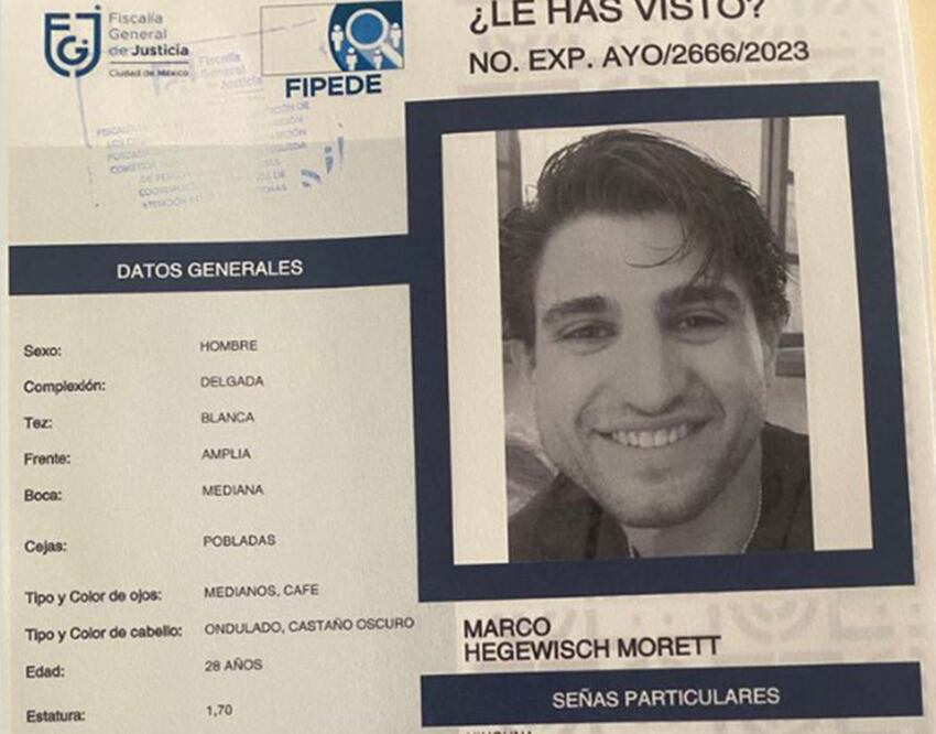 Marco Hegewisch Morett es hijo de María Morett y Álvaro Hegewisch.
Foto: Twitter