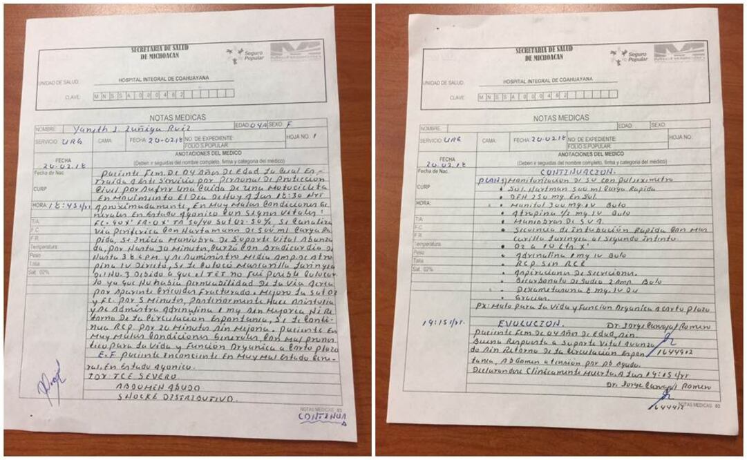 La menor murió en el Hospital Integral de Coahuayana. (FOTO: Especial)