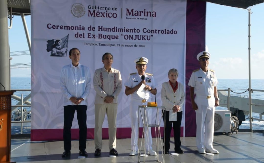 Con el hundimiento controlado del exbuque ARM Onjuku en las playas de Matamoros, se fortalece el Sistema Artificial Arrecifal de Tamaulipas. | Foto: Especial.