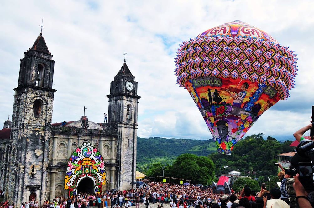 El Festival de Globos de Papel de China en Zozocolco. Foto: Secretaría de Turismo y Cultura de Veracruz