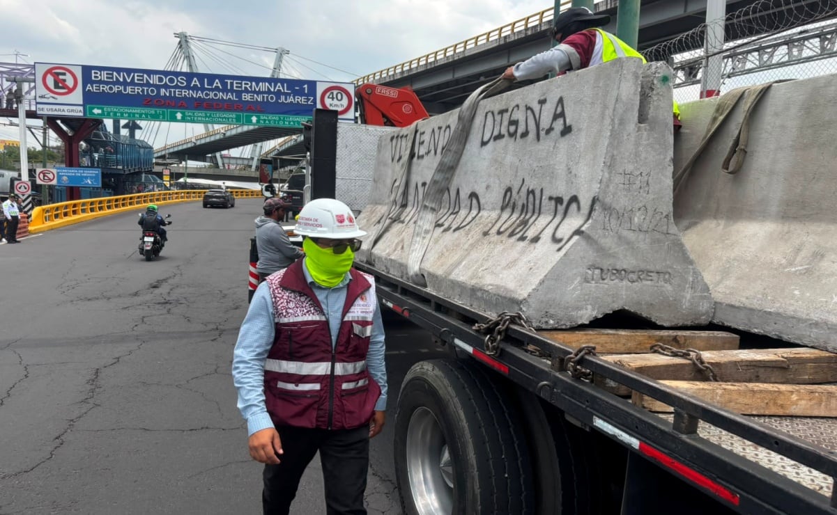 Blindan la Terminal 1 del AICM ante las movilizaciones de la