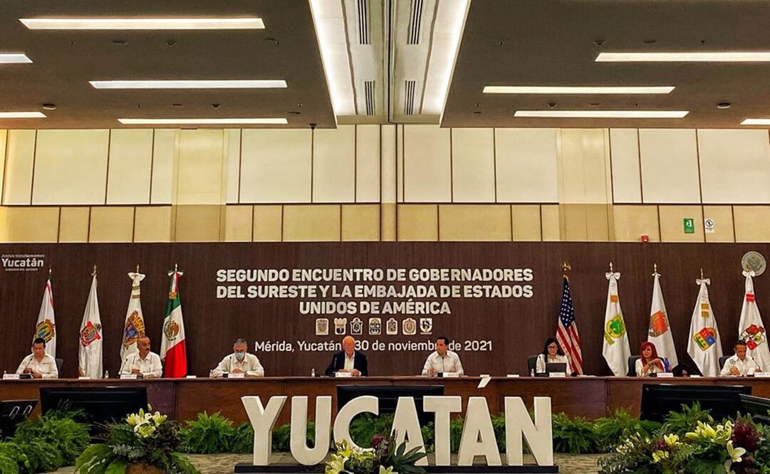 Inauguración del Segundo Encuentro de Gobernadores del Sur-sureste y la Embajada de Estados Unidos. Foto: Twitter @USAmbMex