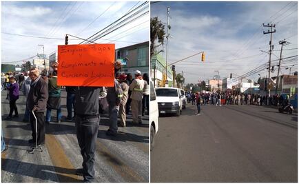 Trabajadores del Suteym bloquean calles de Cuatitlán; exigen pago de prestaciones