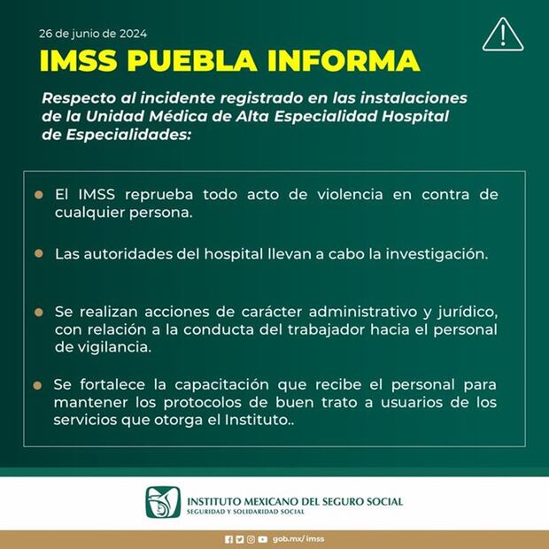 Foto: IMSS Puebla (@Imss_Pue)