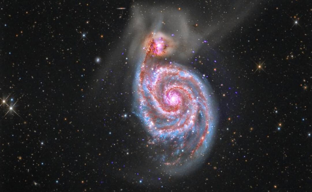 El cuerpo se encuentra en la Galaxia M51. Foto: X-ray: NASA/CXC/SAO; Optical: Detlef Hartmann; Infrared: NASA/JPL-Caltech