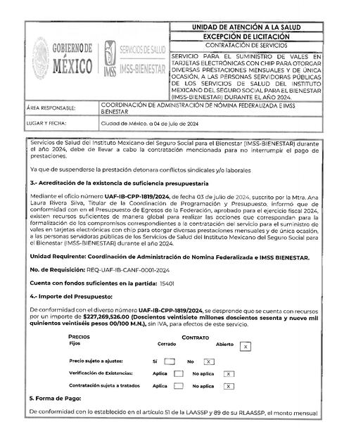 Documento de contratación a Toka Internacional