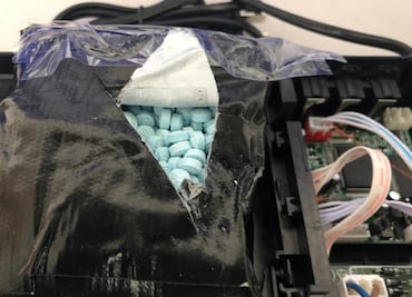 Decomisan en Sinaloa más de 3 mil pastillas de fentanilo ocultas en pieza automotriz