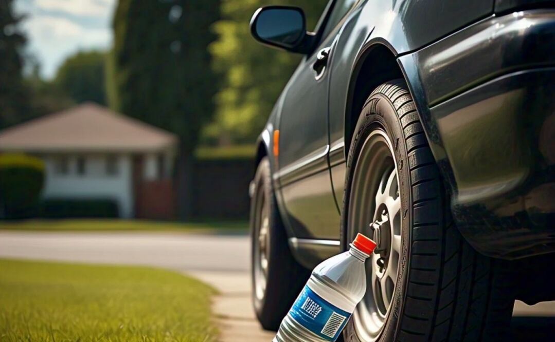 Este es el truco de la botella de plástico para robar autos. Foto: Imagen generada con IA