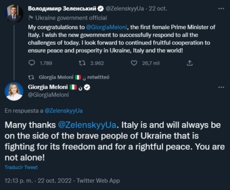 Giorgia Meloni, primera mujer en dirigir Italia, asume oficialmente el cargo