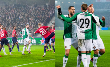 Santiago Giménez anota un espectacular gol en la Champions League; pero sale lesionado con el Feyenoord