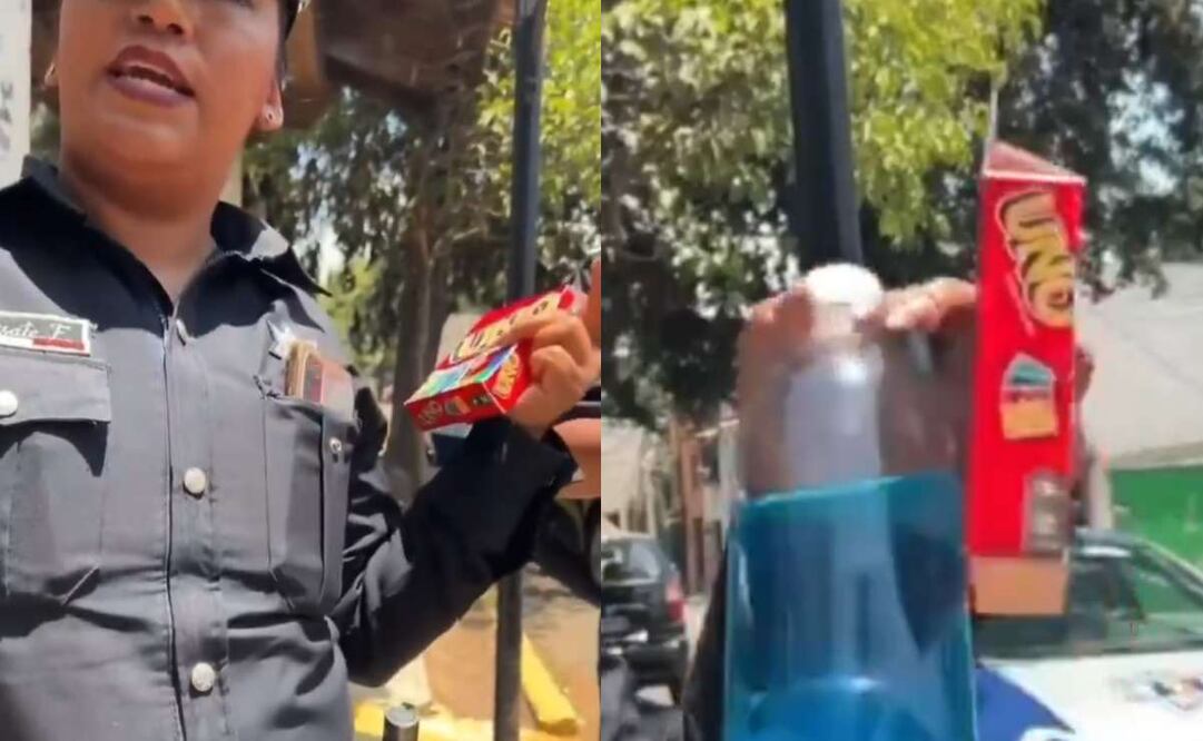De acuerdo con los hechos, dos chicas y un chico fueron presuntamente detenidos por oficiales de la policía de Toluca porque estaban ingiriendo bebidas alcohólicas en vía pública. Foto: Captura de video