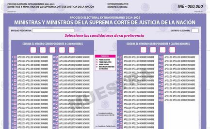 INE aprueba 4 diseños de boletas para elección del Poder Judicial; pendientes las de jueces y magistrados