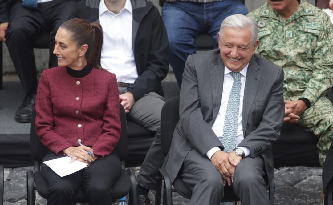 El presidente López Obrador y la presidenta electa Claudia Sheinbaum durante la inauguración de la Cuarta Sección del Bosque de Chapultepec y la línea 3 del Cable Bus en Santa Fe el 24 de septiembre de 2024. Foto: Carlos Odín / EL UNIVERSAL