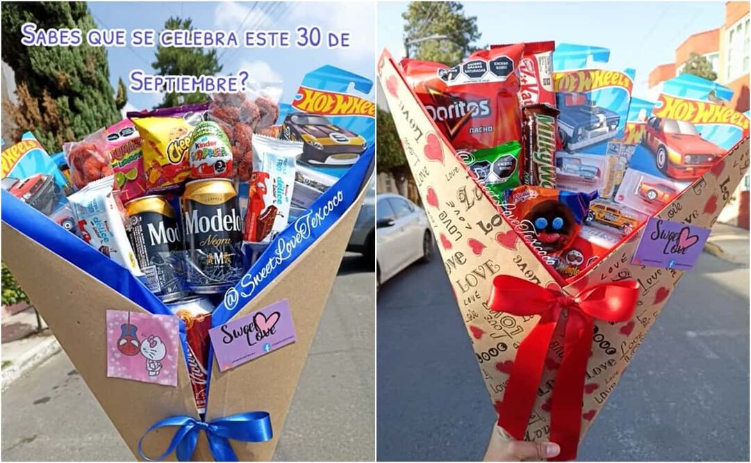 En la grabación se observa los diferentes arreglos con dulces y papas al interior. Foto: TikTok. @sweetlovetexcoco